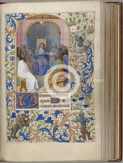 Pentecost (Book of Hours), 1450-1499. Artist: Fouquet, Jean (workshop)  