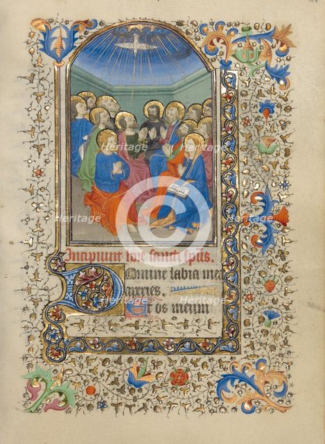 Pentecost; Book of Hours, about 1420-1430. Creator: Master of the Harvard Hannibal.