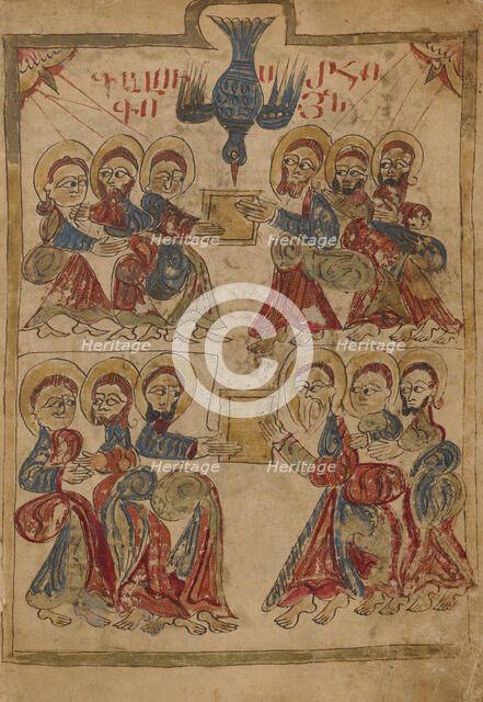 Pentecost; Gospel Book, 1386. Creator: Unknown.