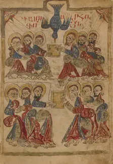 Pentecost; Gospel Book, 1386. Creator: Unknown