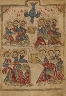 Pentecost; Gospel Book, 1386. Creator: Unknown