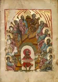 Pentecost; Gospel Book, late 13th century. Creator: Unknown