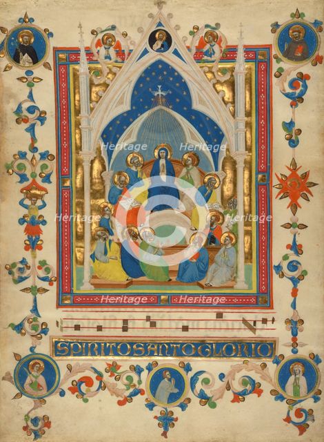 Pentecost: Leaf from the Laudario of Sant'Agnese, about 1340. Creator: Master of the Dominican Effigies.