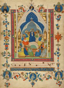 Pentecost; Leaf from the Laudario of Sant Agnese, about 1340. Creator: Master of the Dominican Effigies