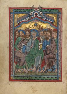 Pentecost; Psalter, about 1240-1250. Creator: Unknown