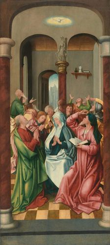 Pentecost (right panel of an altarpiece), First quarter of 16th cen. Creator: Overbeke, Adriaen van (active 1505-1530)
