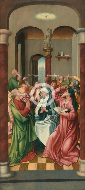 Pentecost (right panel of an altarpiece), First quarter of 16th cen. Creator: Overbeke, Adriaen van (active 1505-1530).