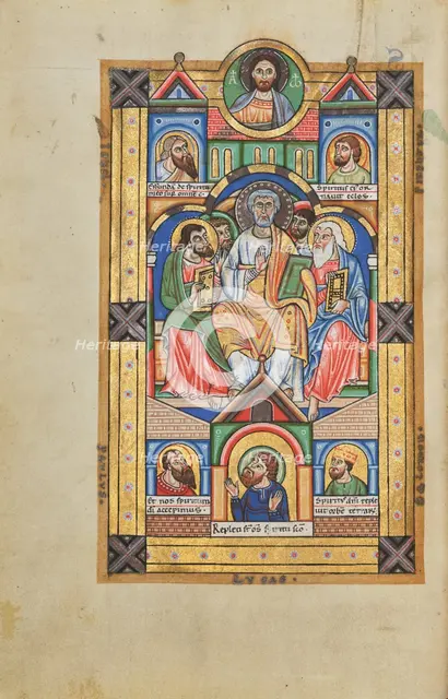 Pentecost; Stammheim Missal, probably 1170s. Creator: Unknown.
