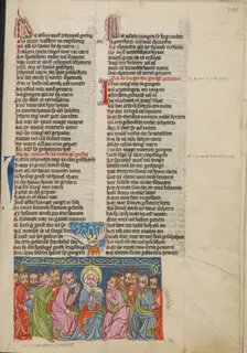 Pentecost; Weltchronik, about 1400-1410. Creator: Unknown