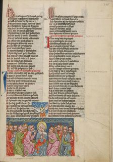 Pentecost; Weltchronik, about 1400-1410. Creator: Unknown