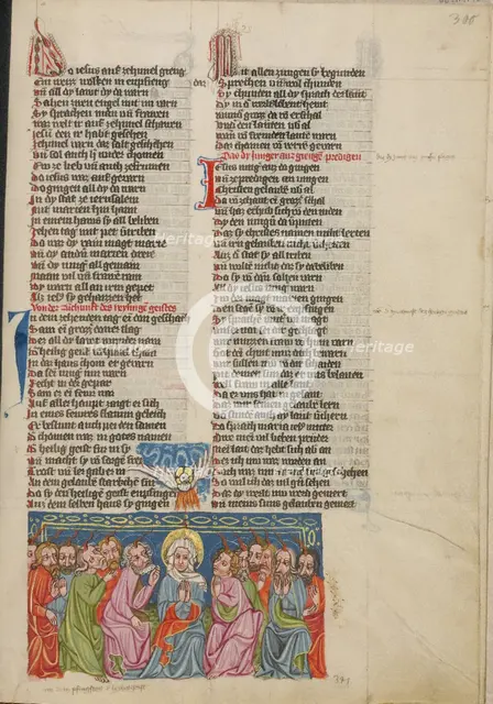 Pentecost; Weltchronik, about 1400-1410. Creator: Unknown.