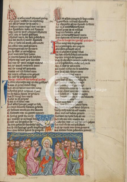 Pentecost; Weltchronik, about 1400-1410. Creator: Unknown.