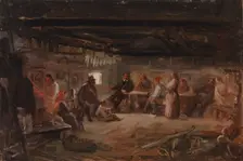 Pentti Lyytinen reads his poems, sketch, 1848. Creator: Robert Wilhelm Ekman
