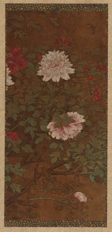 Peonies and butterfly, Ming dynasty, 1368-1644. Creator: Unknown
