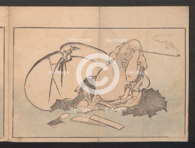 Peonies and Irises, from the album "Pictures after Nature", ca. 1814., ca. 1814. Creator: Hokusai.