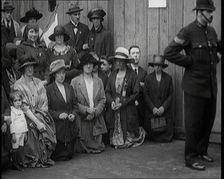 People, Mostly Women, Praying in the Street for Irish Peace Conference Success in..., 1922. Creator: British Pathe Ltd