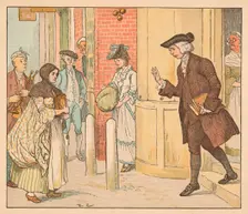 People outside a pawn shop, c1885, (1934). Creator: Randolph Caldecott