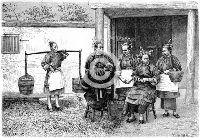 People of the Fokien province, China, 1895.Artist: Hildibrand