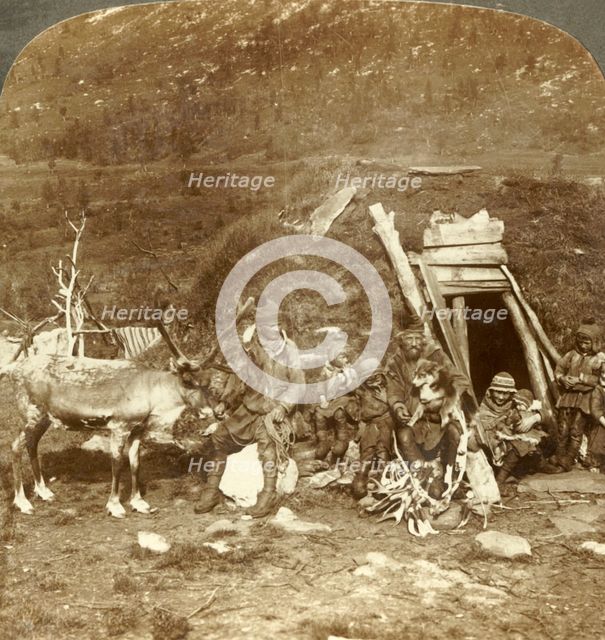 'People of the frigid North-Lapp home and family, near Tromsoe, Norway', c1905. Creator: Unknown.