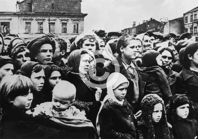 People of the Russian city of Smolensk after its liberation by the Red Army, 1943. Artist: Unknown
