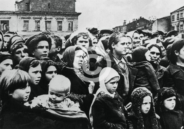 People of the Russian city of Smolensk after its liberation by the Red Army, 1943. Artist: Unknown