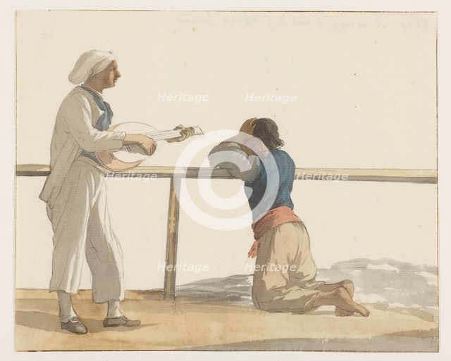 People on board the ship l'Heureuse Marianne, 1778. Creator: Louis Ducros.