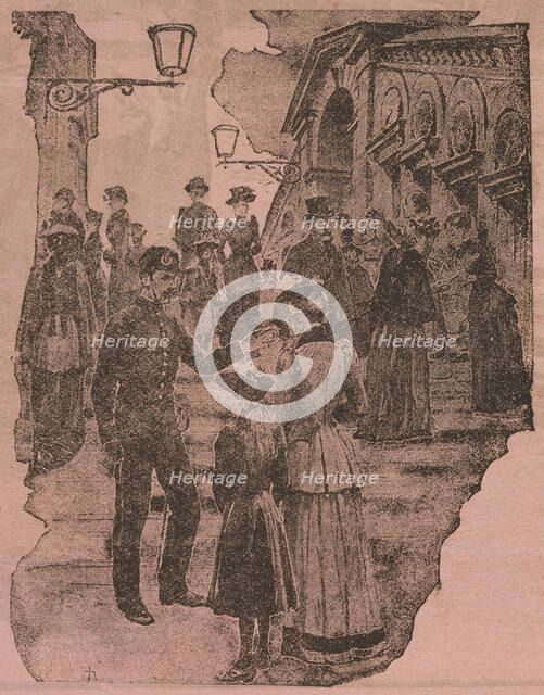 People on the Rialto Bridge, c1891.  Creator: Unknown.