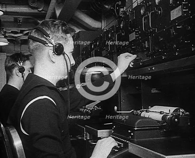 People Operating Equipment, 1943. Creator: British Pathe Ltd.
