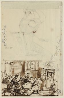People at a Table (recto), and Study for Cottage Toilet (verso), c.1825. Creator: David Wilkie