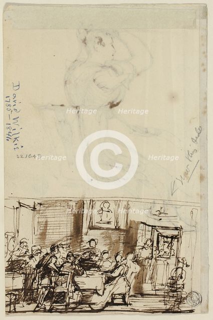 People at a Table (recto), and Study for Cottage Toilet (verso), c.1825. Creator: David Wilkie.