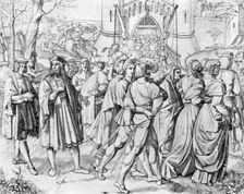 People at the entrance to a city, c19th century (1931)