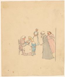 People admiring a baby, c.1880-c.1910. Creator: Anon
