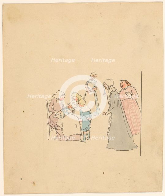 People admiring a baby, c.1880-c.1910.  Creator: Anon.