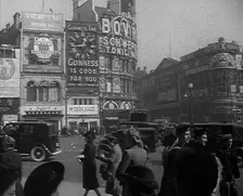 People and Traffic Moving Across Piccadilly Circus, 1943. Creator: British Pathe Ltd