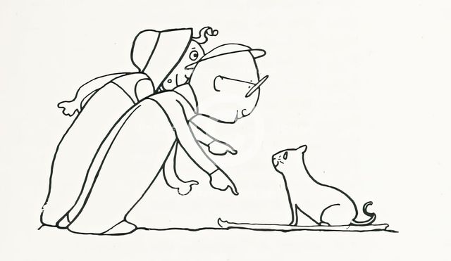 People and cat, 1899.  Creator: Charles Robinson.