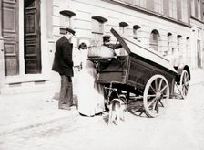 People and dogcart, Antwerp, 1898. Artist: James Batkin