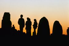 People by Ale's Stones, Kåseberga, Scania, Sweden. Creator: Stefan Hallberg