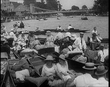 People Boating Along the River Thames, 1921. Creator: British Pathe Ltd
