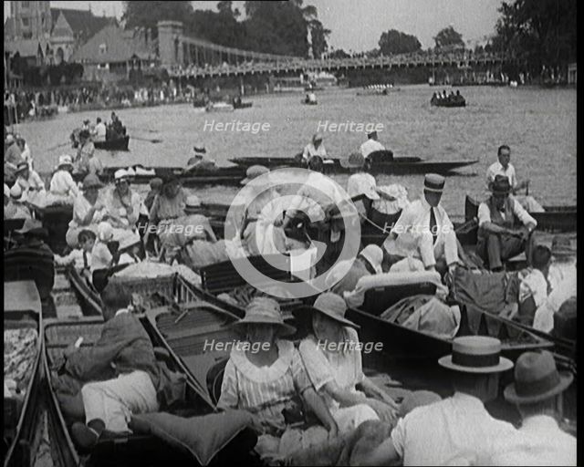People Boating Along the River Thames, 1921. Creator: British Pathe Ltd.
