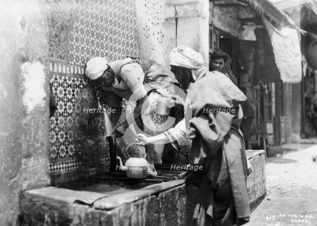 People collecting water from a well, Rabat, Morocco, c1920s-c1930s(?). Artist: Unknown