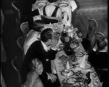 People Eating Dinner, 1930s. Creator: British Pathe Ltd