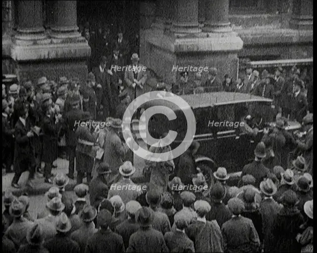 People Gathering and Coming and Going Outside the Carlton Club in London, 1922. Creator: British Pathe Ltd.