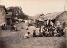 People living in the town of Dhobi Ghat, during bubonic plague outbreak, Karachi, India, 1897. Creator: Unknown