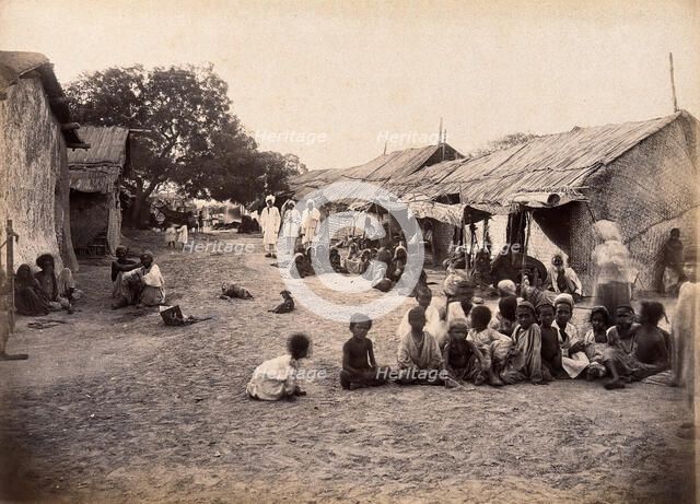 People living in the town of Dhobi Ghat, during bubonic plague outbreak, Karachi, India, 1897. Creator: Unknown.