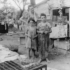 People living in miserable poverty, Elm Grove, Oklahoma County, Oklahoma, 1936. Creator: Dorothea Lange