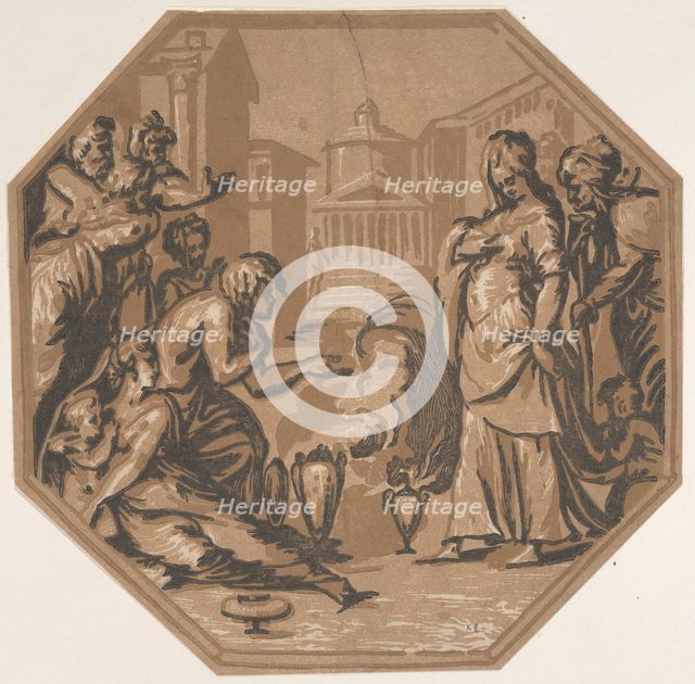 People paying homage to Psyche's beauty, ca. 1540-50., ca. 1540-50. Creator: Niccolo Vicentino.