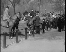People Riding Horses in Rotten Row in Hyde Park, London, 1931. Creator: British Pathe Ltd