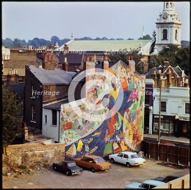 People's River Mural, Creek Road, Greenwich, Greater London Authority, 1975-1985. Creator: Leonard Robin Mattock.