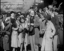 People Standing at a Train Station, 1933. Creator: British Pathe Ltd
