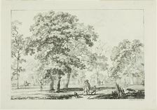 People Walking in a Wood, 1817. Creator: Louis Pierre Baltard